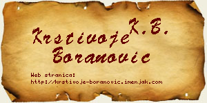 Krstivoje Boranović vizit kartica